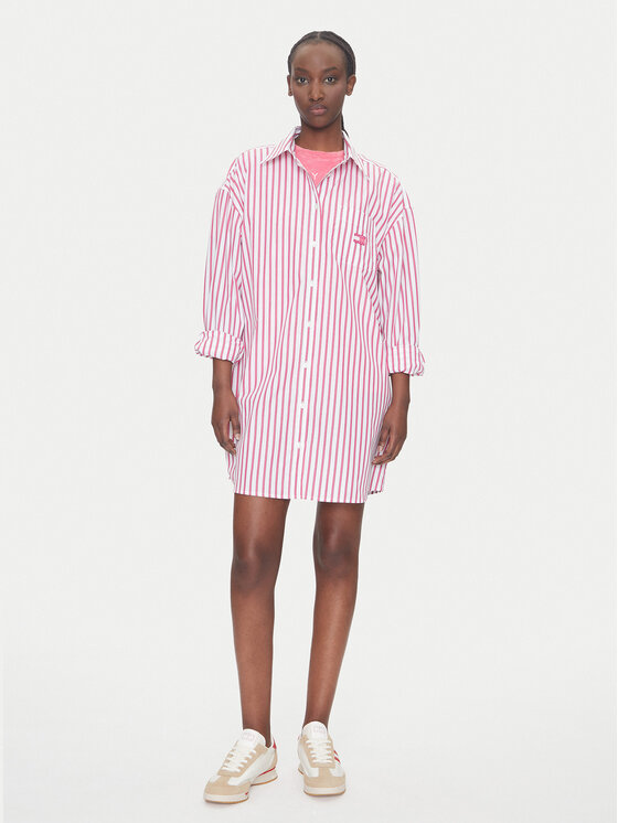 Tommy Jeans Tommy Jeans Sukienka koszulowa DW0DW21122 Różowy Relaxed Fit
