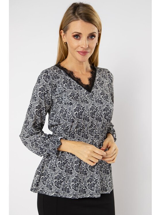 QUIOSQUE QUIOSQUE Halenka SOPHISTICATED BLOUSE Černá Regular Fit