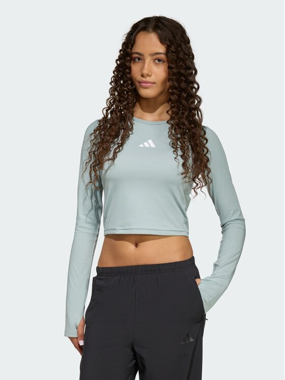 adidas adidas Longsleeve 158917 Zielony Fitted Fit