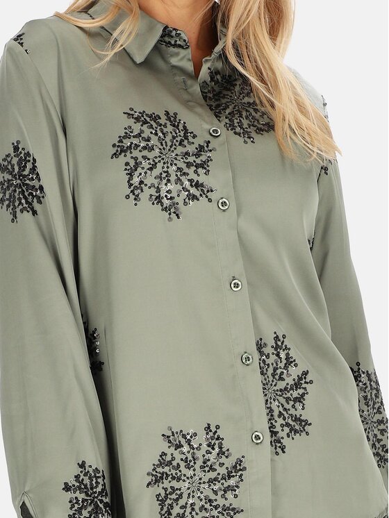 Perso Perso Bluzka CHLE243777F Khaki Regular Fit