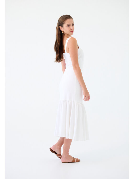Leimann Leimann Sukienka letnia Lea Biały Feminine Fit