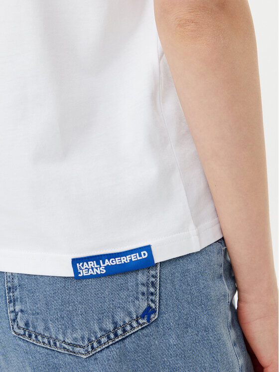 Karl Lagerfeld Jeans Karl Lagerfeld Jeans Tričko A1W17005 Biela Relaxed Fit