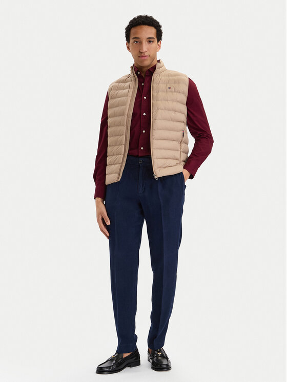 Tommy Hilfiger Tommy Hilfiger Kalhoty z materiálu Smart Casual MW0MW42708 Tmavomodrá Regular Fit