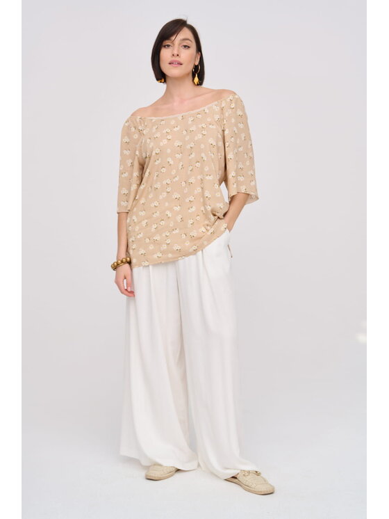 blue shadow blue shadow Bluzka Jonelle Beżowy Standard Fit