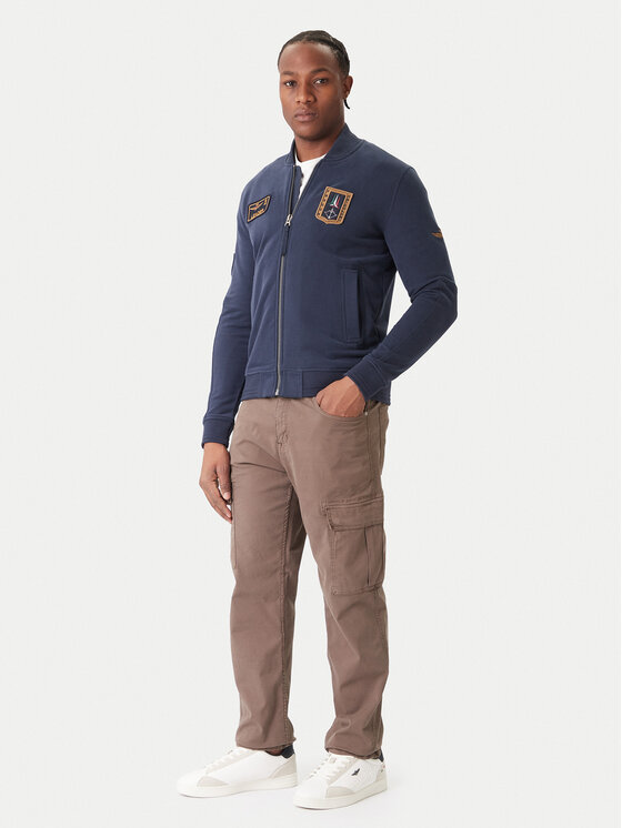 Aeronautica Militare Aeronautica Militare Majica dugih rukava 252FE2071UF00669 Tamnoplava Regular Fit