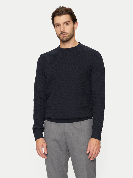 Bugatti Bugatti Sweater 7400 65521B Sötétkék Regular Fit
