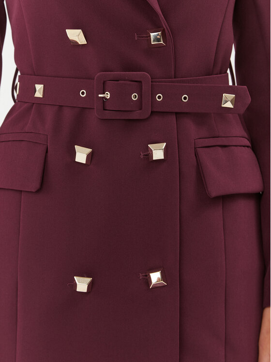Maryley Maryley Haljina za svaki dan 23IB372/41GI Tamnocrvena Regular Fit