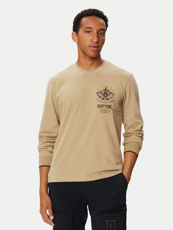 Aeronautica Militare Aeronautica Militare Longsleeve 262TS2573UJ00703 Beige Regular Fit