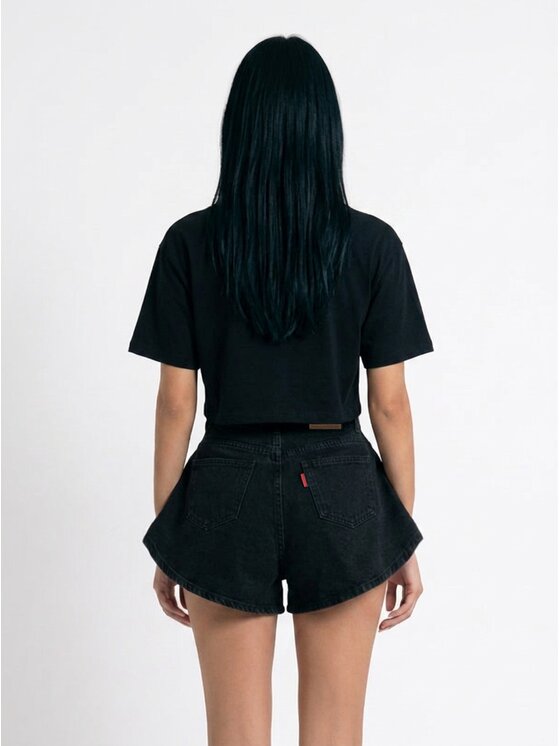 MissDenim MissDenim Szorty jeansowe Skorts Czarny Regular Fit