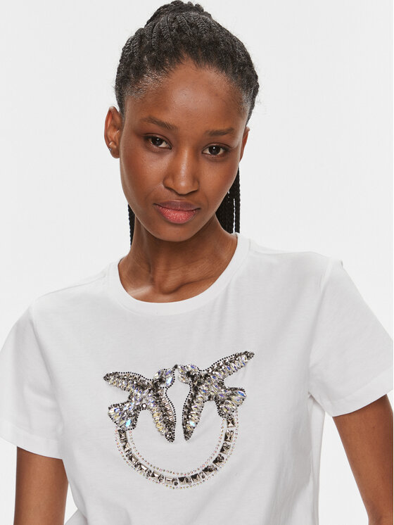 PINKO Pinko Marškinėliai Quentin 100535 A1R7 Balta Regular Fit