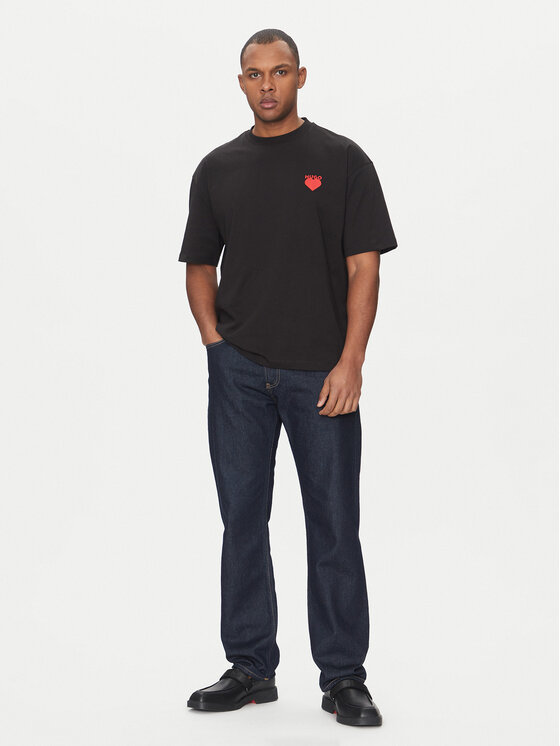 HUGO HUGO T-Shirt Dewdam 50530557 Czarny Relaxed Fit