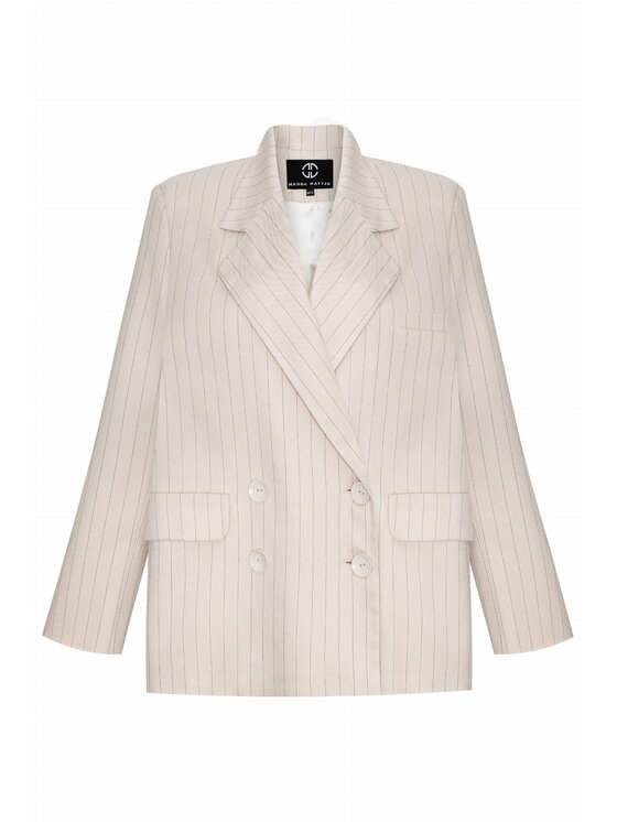 Magda Matyja Magda Matyja Marynarka Francesca Blazer Beżowy Oversize
