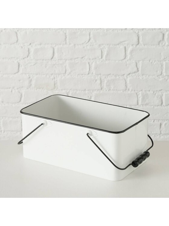 MIAhome MIAhome Kosz metalowy 13x17x30 cm ESTER-II dekoracyjny Biały