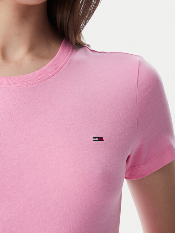 Tommy Jeans Tommy Jeans T-shirt DW0DW20459 Rosa chiaro Slim Fit