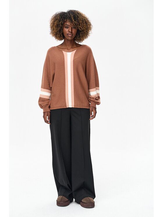 blue shadow blue shadow Sweter Rasel Brązowy Regular Fit