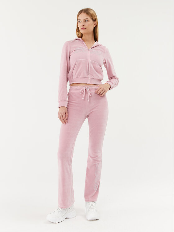 2005 2005 Felpa Velour Zip Hoodie Rosa Regular Fit