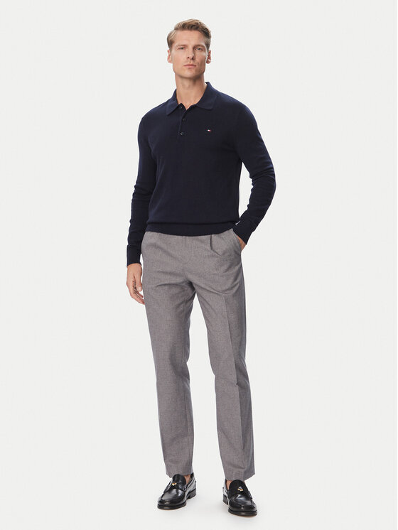 Tommy Hilfiger Tommy Hilfiger Sweter Pima MW0MW36519 Granatowy Regular Fit