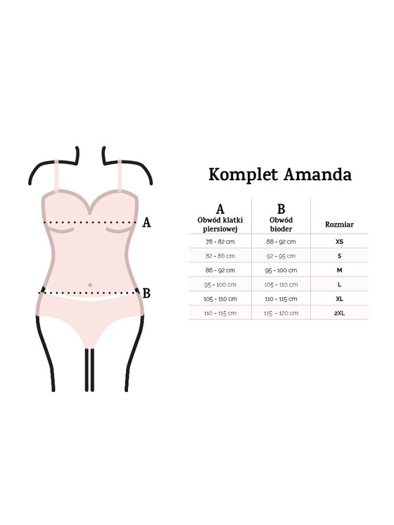 DKaren Lingerie DKaren Lingerie Komplet bielizny Amanda Czarny Classic Fit