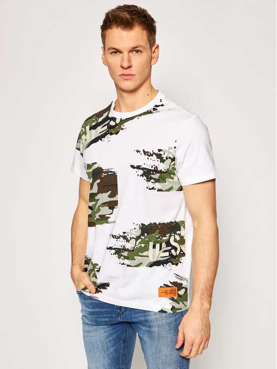 Guess Guess T-Shirt Camouflage M1RI59 K8FQ0 Weiß Regular Fit