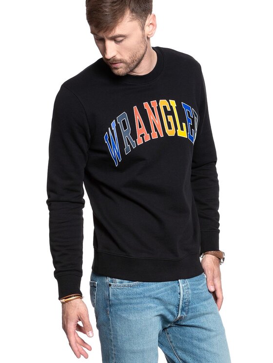 Wrangler Wrangler Bluza LOGO SWEAT Czarny Regular Fit