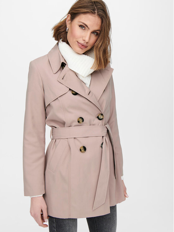 ONLY ONLY Trencz Valerie 15191821 Różowy Regular Fit