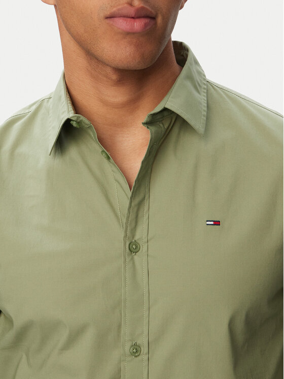Tommy Jeans Tommy Jeans Särk Original DM0DM04405 Roheline Slim Fit