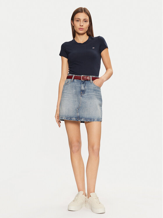 Tommy Jeans Tommy Jeans T-Shirt DW0DW20459 Granatowy Slim Fit