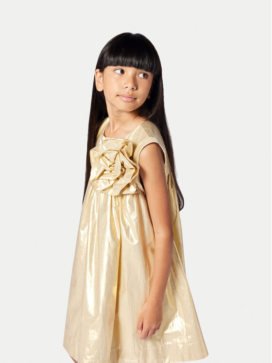 Karl Lagerfeld Kids Karl Lagerfeld Kids Елегантне плаття Z30474 D Золотий Regular Fit