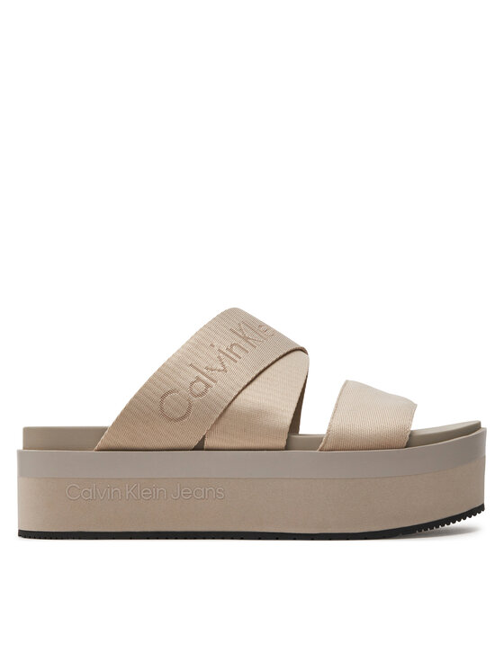 Calvin Klein Jeans Calvin Klein Jeans Plätud Flatform Sandal Webbing In Mr YW0YW01361 Beež