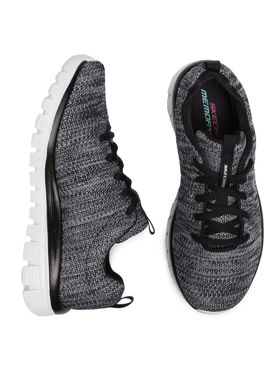 Skechers Sneakers Twisted Fortune 12614 BKW Grigio Modivo