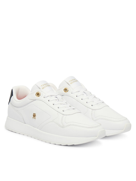 Tommy Hilfiger Tommy Hilfiger Sneakersy Corporate Mix Mat Runner FW0FW09318 Biały