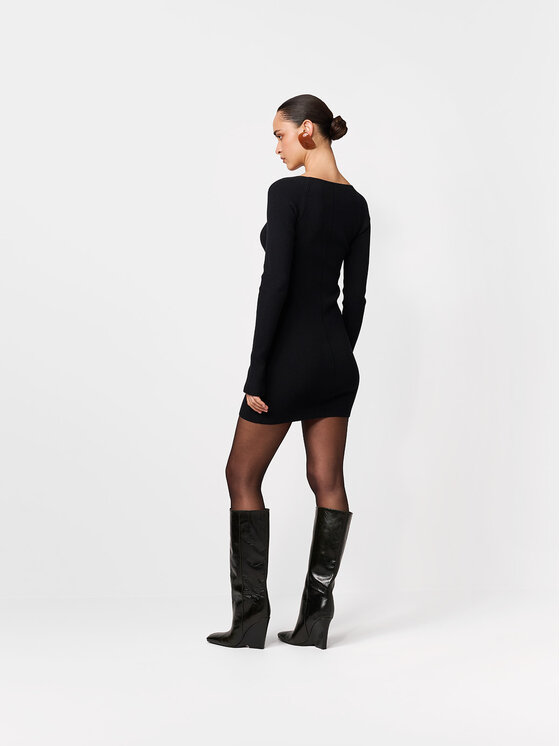 La Mania La Mania Úpletové šaty VENUS Černá Basic Fit