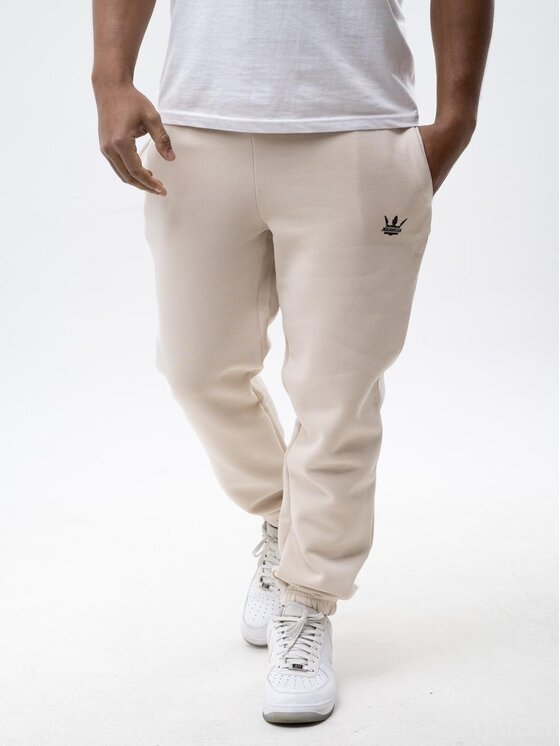 Jigga Wear Jigga Wear Spodnie dresowe Spodnie Dresowe Męskie Beżowe Jigga Wear Black Crown XXL Beżowy Regular Fit