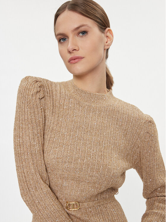 TWINSET TWINSET Трикотажна сукня 232TT3291 Коричневий Regular Fit