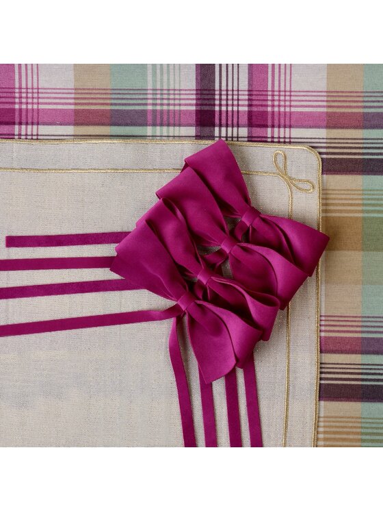 Roseberry Home Roseberry Home Obrączka na serwetki kokardka Fuchsia Różowy