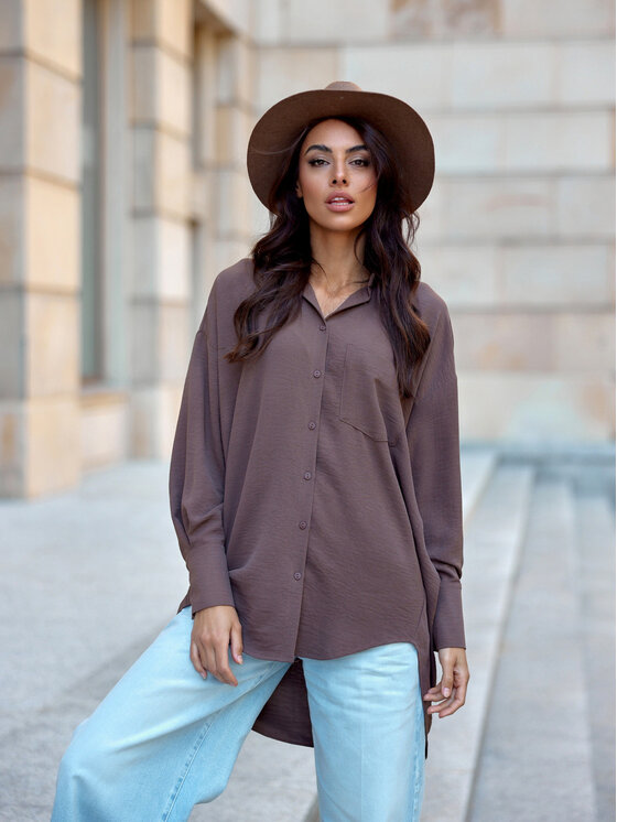 Roco Fashion Roco Fashion Bluzka Elisa Brązowy Oversize