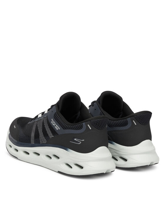 Skechers Skechers Skriešanas apavi Max Cushioning Glide-Step 220422 BKGY Melns