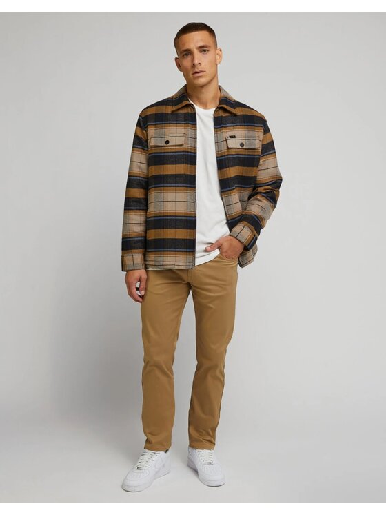 Lee Lee Chinosy DAREN ZIP FLY Beżowy Regular Fit