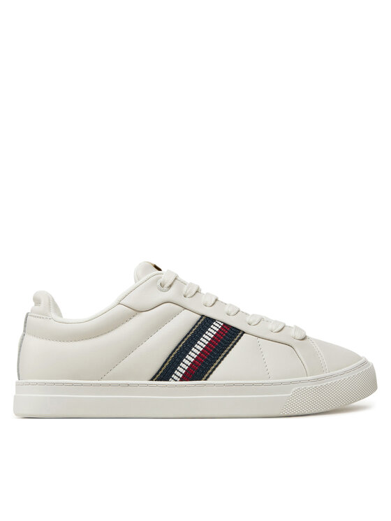 Tommy Hilfiger Snīkeri Icon Court Sneakers Stripes FW0FW08110 Balts