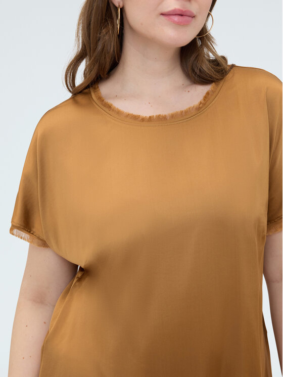 Fiorella Rubino Fiorella Rubino Bluzka 2009L000666N022 Brązowy Regular Fit