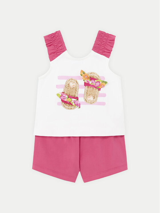 Mayoral Mayoral Set top i pantaloni scurti 1230 Roz Regular Fit