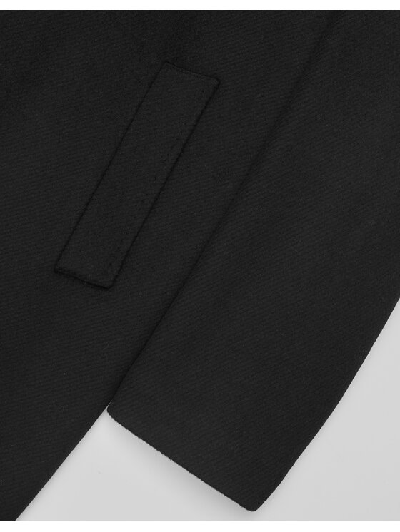 Borgio Borgio Płaszcz wełniany sferro Czarny Slim Fit