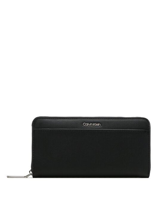 Duży Portfel Damski Calvin Klein, Czarny, Ck Must Lg Z/A Wallet W/Slip K60K610949