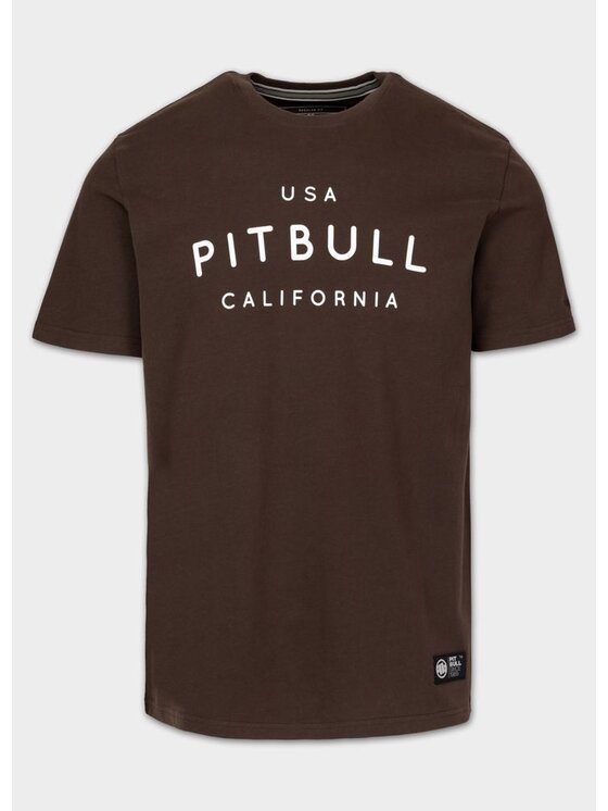 PITBULL PITBULL T-Shirt USA CAL Brązowy ciemny Regular Fit