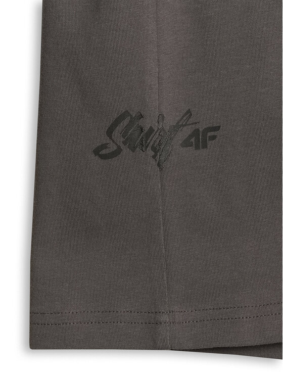 4F 4F T-Shirt CATCH THE WAVE Szary ciemny Regular Fit