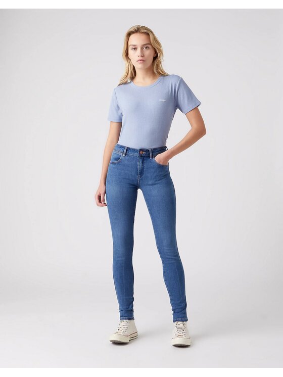 Wrangler Wrangler Jeansy SKINNY Niebieski Skinny Fit
