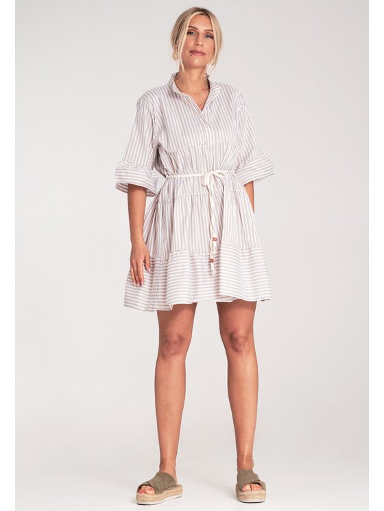 FIGL FIGL Letné šaty M1223 Béžová A-Line Fit