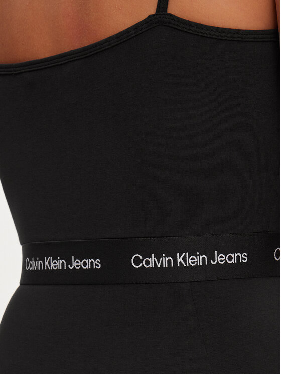 Calvin Klein Jeans Calvin Klein Jeans Ljetna haljina Logo J20J219644 Crna Slim Fit