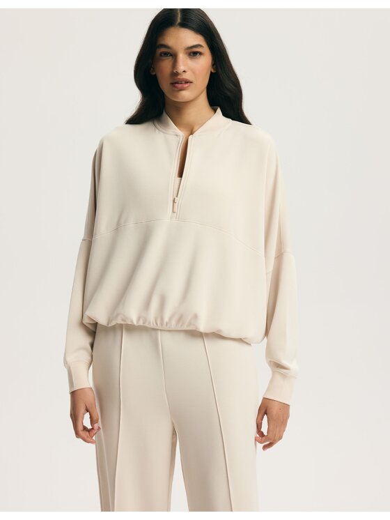 Esotiq Esotiq Bluza 45204 Beżowy Regular Fit