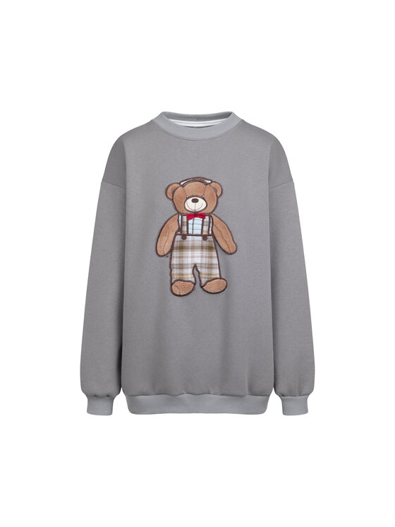 Bluza, rozmiar L/XL, Szary, Bluza oversize Arthur Teddy dla mamy i taty bez kaptura